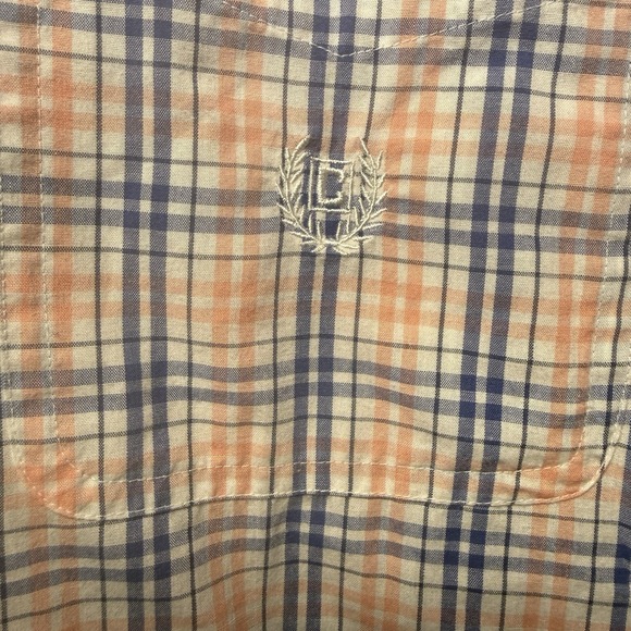 Chaps Ralph Lauren Men's Short Sleeve Button-Down Shirt Madras Plaid, Blue XL - Picture 2 of 6